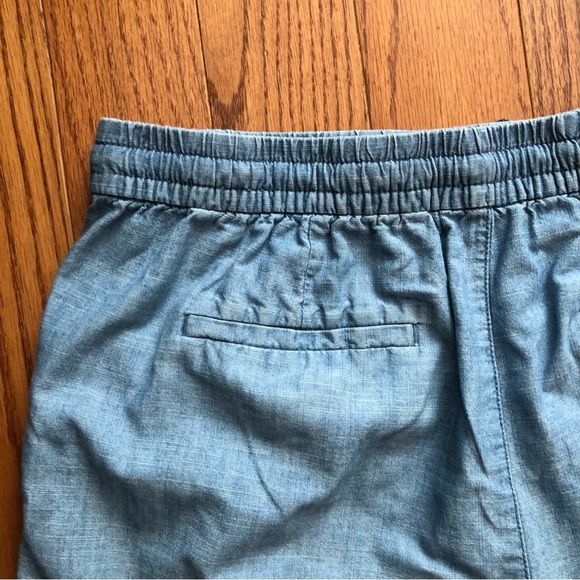 J.CREW Seaside Chambray Blue Elasticized Waist Short Women’s Size M - Picture 8 of 9